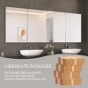 80" x 30" Black Medicine Cabinets with Mirror Recessed or Surface Wall-Mounted Aluminum Alloy Vanity Mirror with Storage