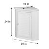 Glancy One Shutter Door Wooden Removable Corner Wall Cabinet, White