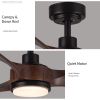 52 in. Integrated LED Indoor Brown Wood Ceiling Fan with Light Kit and Remote Control