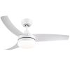 42 In Intergrated LED Ceiling Fan Lighting with White ABS Blade