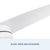 42 In Intergrated LED Ceiling Fan Lighting with White ABS Blade