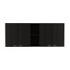 Menlo 59-inch Four Swing Doors Wall Cabinet Black Wengue