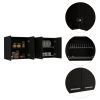 Menlo 59-inch Four Swing Doors Wall Cabinet Black Wengue