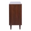 48.8" Sideboard with 2 Glass Door Cabinet 3 Drawer , brown