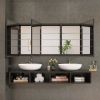 60" x 30" Black Medicine Cabinets with Mirror Recessed or Surface Wall-Mounted Aluminum Alloy Vanity Mirror with Storage