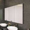60" x 30" Black Medicine Cabinets with Mirror Recessed or Surface Wall-Mounted Aluminum Alloy Vanity Mirror with Storage