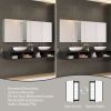 80" x 30" Black Medicine Cabinets with Mirror Recessed or Surface Wall-Mounted Aluminum Alloy Vanity Mirror with Storage