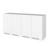 Stockton Rectangle Four Swing Doors Wall Cabinet White