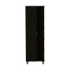 Portland 5-Shelf Tall Cabinet Black Wengue