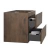 Alice-30W-105,Wall mount cabinet WITHOUT basin,Walnut color,With two drawers