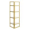 4-Tier Corner Multipurpose Display Rack; Freestanding Bathroom Corner Shelf; Multipurpose Corner Shelving Unit for Small Spaces; Gold