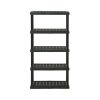 5 Tier 24"x 36"x 70.2" Plastic Ventilated Shelf Unit; 1000 lbs. Capacity;  Black