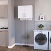 Carmelita 2-Door 2-Shelf Wall Storage Cabinet with Hangers White