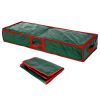2Pcs Christmas Wrapping Paper Storage Containers Foldable Water Resistant Gift Wrap Organizer with Pockets Handles for Ribbon Card Bows Gift Bag Under