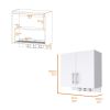 Carmelita 2-Door 2-Shelf Wall Storage Cabinet with Hangers White
