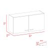 Brookeline Rectangle 2-Door Wall Cabinet White and Smokey Oak