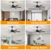 52 Inch Indoor Modern LED Ceiling Fan with Light and Remote Control, Reversible 6 Blades , Reversible Motor - (Matte Black)