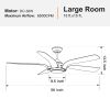Smart 56" Integrated LED Ceiling Fan with Antique Wood in Floral Shape