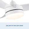 42 In Intergrated LED Ceiling Fan Lighting with White ABS Blade