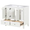 36'' Bathroom Vanity with Resin Sink Combo,Solid Wood Frame Bathroom Storage Cabinet, Freestanding Vanity Set with 4 Soft Closing Doors& 2 Drawers
