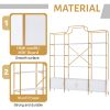 78 Inch 4 Tiers Home Office Bookcase Bookshelf, Storage Cabinet Display Shelf, X Bar Gold Frame