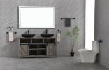 96in. W x36 in. H Framed LED Single Bathroom Vanity Mirror in Polished Crystal Bathroom Vanity LED Mirror with 3 Color Lights Mirror for Bathroom Wall