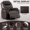Up to 350lbs Okin Motor Power Lift Recliner Chair for Elderly, Heavy Duty Motion Mechanism with 8-Point Vibration Massage and Lumbar Heating, Two Cup