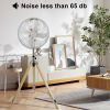 Simple Deluxe Retro Tripod Fan, Home Air Circulation Nostalgic Vertical Fan, 3 Speeds, Adjustable Height, Silver-16 Inch, 16 Inch