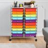 20 Drawer Rolling Storage Cart Tools Scrapbook Paper Organizer Office Multicolor