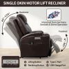 Up to 350lbs Okin Motor Power Lift Recliner Chair for Elderly, Heavy Duty Motion Mechanism with 8-Point Vibration Massage and Lumbar Heating, Two Cup
