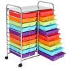 20 Drawer Rolling Storage Cart Tools Scrapbook Paper Organizer Office Multicolor