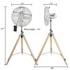 Simple Deluxe Retro Tripod Fan, Home Air Circulation Nostalgic Vertical Fan, 3 Speeds, Adjustable Height, Silver-16 Inch, 16 Inch