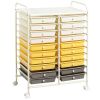 20 Drawer Rolling Storage Cart Tools Scrapbook Paper Office School Organizer Yellow