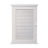 Wall Mounted Cabinet;  Hanging Medicine Cabinet with 3 Tiers;  Single Louvered Door;  Floating Cupboard for Home Bathroom Bedroom;  White
