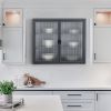 Retro Style Haze Double Glass Door Wall Cabinet With Detachable Shelves for Office, Dining Room,Living Room, Kitchen and Bathroom Grey Color(=OLD ITEM