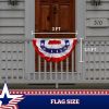 1 Pack USA Pleated Fan Flag 1.5x3 Feet American USA Bunting Decoration Flags PRINTED 150D Patriotic Stars and Stripes with Canvas Header and Brass Gro