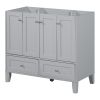 36'' Bathroom Vanity without Countertop,Solid Wood Frame Bathroom Storage Cabinet Only, Freestanding Vanity with 4 Soft Closing Doors& 2 Drawers