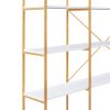 78 Inch 4 Tiers Home Office Bookcase Bookshelf, Storage Cabinet Display Shelf, X Bar Gold Frame