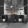 Metal Storage Cabinet with Wheels,Garage Storage Cabinet with 3 Doors ,Sturdy and Durable Heavy Duty Utility Storage Cabinet for Office/Kitchen/Pantry