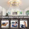 20Inches American Style Ceiling Fan with Lights , Monochromatic Lamp, Remote Control, 6 Gear Wind Speed Fan Light (Note:No warranty on bulbs)