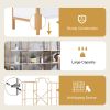 78 Inch 4 Tiers Home Office Bookcase Bookshelf, Storage Cabinet Display Shelf, X Bar Gold Frame