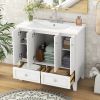 36'' Bathroom Vanity with Resin Sink Combo,Solid Wood Frame Bathroom Storage Cabinet, Freestanding Vanity Set with 4 Soft Closing Doors& 2 Drawers