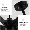72 in.Integarted LED Large Black Double Finish Ceiling Fan with Remote Control
