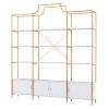 78 Inch 4 Tiers Home Office Bookcase Bookshelf, Storage Cabinet Display Shelf, X Bar Gold Frame