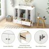 36'' Bathroom Vanity with Resin Sink Combo,Solid Wood Frame Bathroom Storage Cabinet, Freestanding Vanity Set with 4 Soft Closing Doors& 2 Drawers