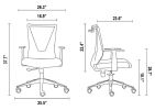 Cox Office Chair; Nylon Base Black; Fixed Armrest -Black / Smoke