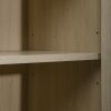 Allen 2 Door high cabinet, rattan, Built-in adjustable shelf, Easy Assembly, Free Standing Cabinet for Living Room Bedroom