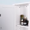 Wall Mount Medicine Cabinet with a Door, Wooden Bathroom Storage Cabinet with Adjustable Shelf