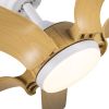Smart 56" Integrated LED Ceiling Fan with Antique Wood in Floral Shape