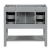 36'' Bathroom Vanity without Top Sink, Grey Cabinet only, Modern Bathroom Storage Cabinet with 2 Soft Closing Doors and 6 Drawers (NOT INCLUDE BATHROO